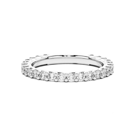 2.70 CTW Round Cut Half Eternity Lab Grown Diamond Ring for Women