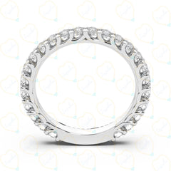 2.70 CTW Round Cut Half Eternity Lab Grown Diamond Ring for Women