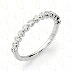 0.80 CTW Round Cut Half Eternity Lab Grown Diamond Ring for Women