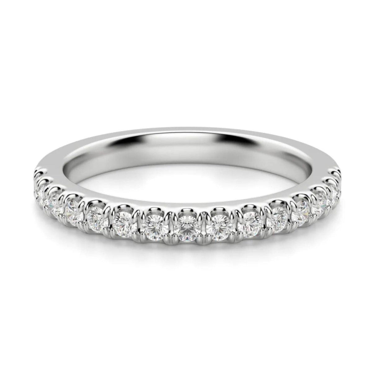 0.50 CTW Round Cut Half Eternity Lab Grown Diamond Ring for Women