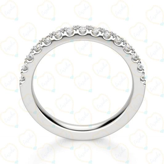 0.50 CTW Round Cut Half Eternity Lab Grown Diamond Ring for Women