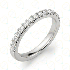 0.50 CTW Round Cut Half Eternity Lab Grown Diamond Ring for Women