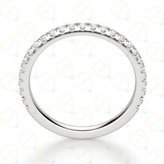 0.80 CTW Round Cut Half Eternity Lab Grown Diamond Ring for Women