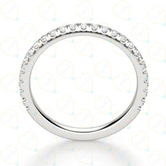 0.80 CTW Round Cut Half Eternity Lab Grown Diamond Ring for Women