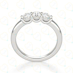 1.50 CTW Oval Cut 3 Stone Lab Grown Diamond Ring for Women