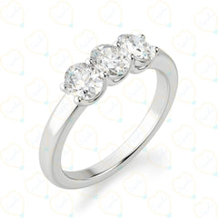 1.50 CTW Oval Cut 3 Stone Lab Grown Diamond Ring for Women