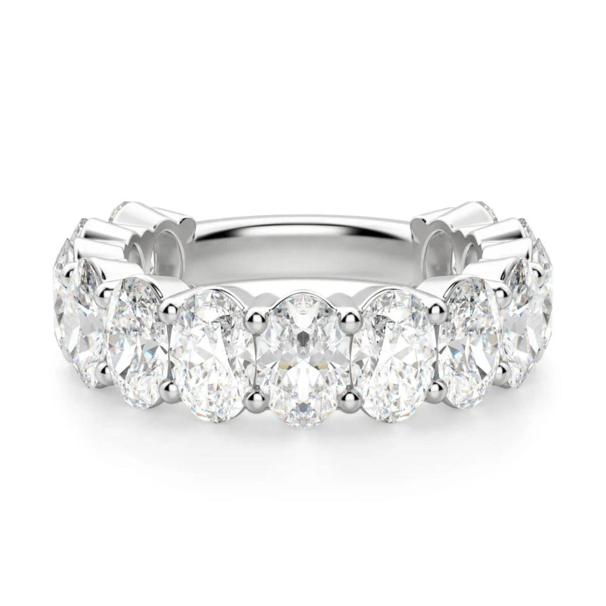 6.50 CTW Oval Cut Eternity Lab Grown Diamond Ring for Women