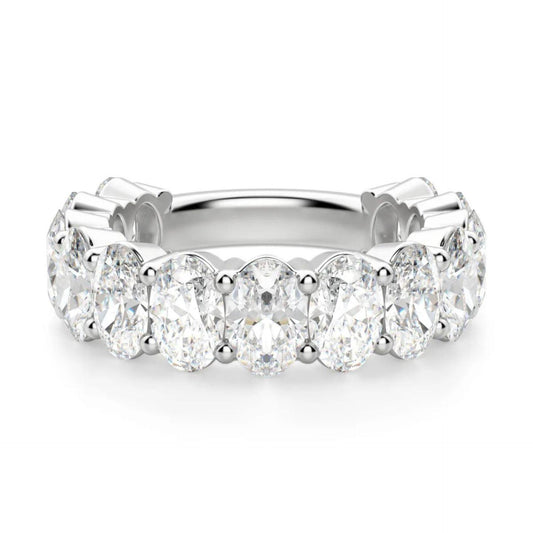 6.50 CTW Oval Cut Eternity Lab Grown Diamond Ring for Women