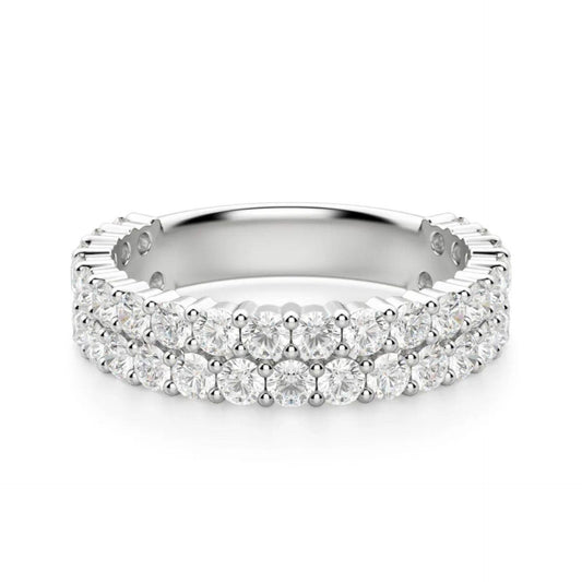 4.50 CTW Round Cut Eternity Lab Grown Diamond Ring for Women