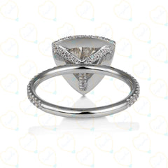 1.50 CTW Trillion Cut Hidden Halo Lab Grown Diamond Ring for Women