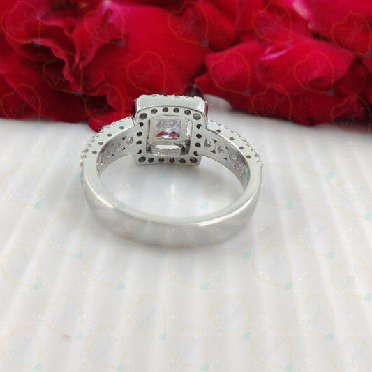 3.00 CTW Princess Cut Solitaire With Accents Lab Grown Diamond Ring for Women