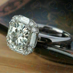 1.30 TCW Round Cut Halo Lab Grown Diamond Ring for Women