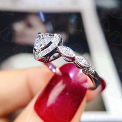 1.00 CTW Heart Cut Halo Lab Grown Diamond Ring for Women