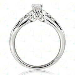 1.00 TCW Round Cut Solitaire With Accents Lab Grown Diamond Ring for Women