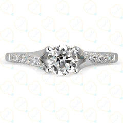 1.30 CTW Round Cut Solitaire With Accents Lab Grown Diamond Ring for Women