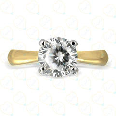 1.30 TCW Round Cut Solitaire Lab Grown Diamond Ring for Women