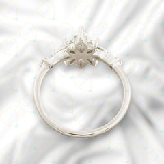 0.50 TCW Marquise Cut Cluster Lab Grown Diamond Ring for Women