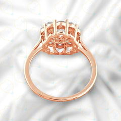 0.90 TCW Round Cut Halo Lab Grown Diamond Ring for Women