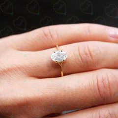 2.00 TCW Oval Cut Split Shank Lab Grown Diamond Ring for Women