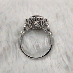 1.00 TCW Round Cut Halo Lab Grown Diamond Ring for Women