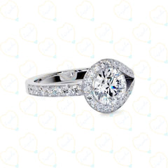 1.00 TCW Round Cut Unique Lab Grown Diamond Ring for Women