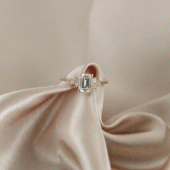 1.80 TCW Emerald Cut 7 Stone Lab Grown Diamond Ring for Women