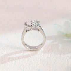 2.00 CTW Trillion Cut Halo Lab Grown Diamond Ring for Women