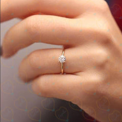 1.00 CTW Round Cut Solitaire Lab Grown Diamond Ring for Women