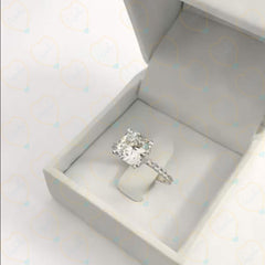 2.50 TCW Cushion Cut Hidden Halo Lab Grown Diamond Ring for Women