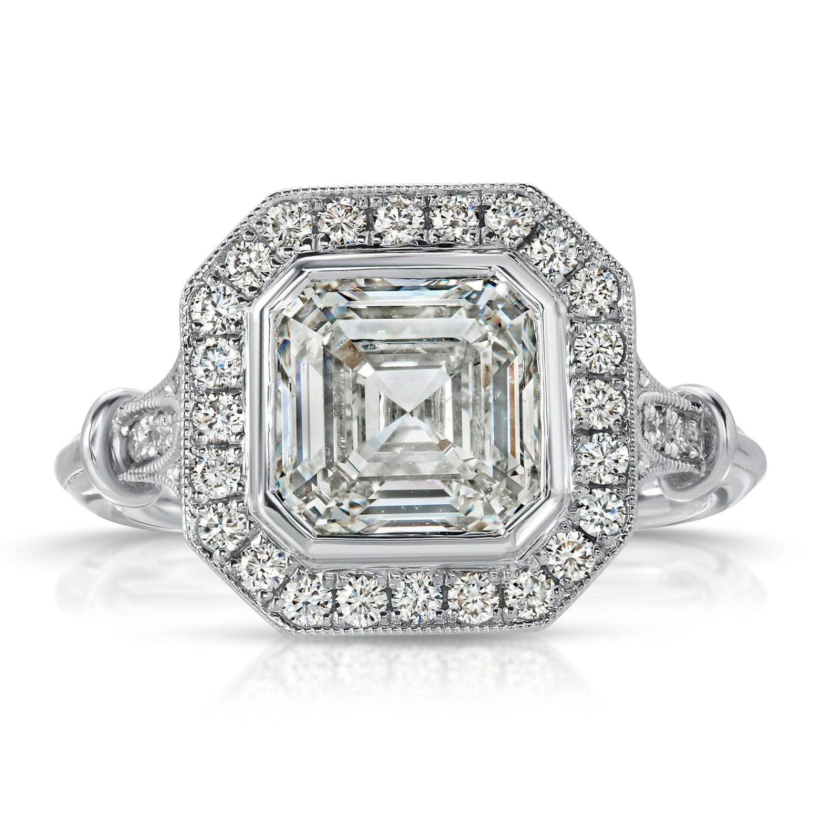 2.50 TCW Asscher Cut Art Deco Lab Grown Diamond Ring for Women