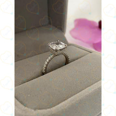 1.50 TCW Cushion Cut Hidden Halo Lab Grown Diamond Ring for Women