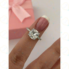 1.50 TCW Cushion Cut Hidden Halo Lab Grown Diamond Ring for Women