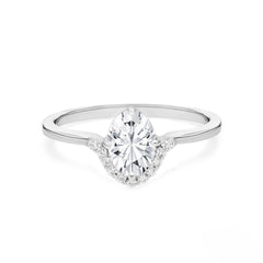 0.80 CTW Oval Cut Unique Lab Grown Diamond Ring for Women