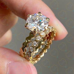 2.50 CTW Round Cut Bridal Set Lab Grown Diamond Ring for Women