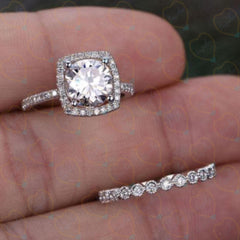 2.00 TCW Round Cut Bridal Set Lab Grown Diamond Ring for Women