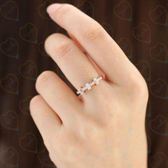 0.60 TCW Round Cut Eternity Lab Grown Diamond Ring for Women