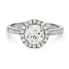 1.70 TCW Round Cut Halo Lab Grown Diamond Ring for Women