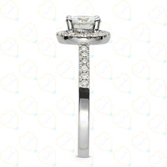 1.70 TCW Round Cut Halo Lab Grown Diamond Ring for Women