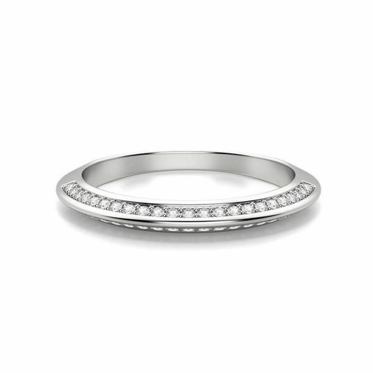 0.40 TCW Round Cut Eternity Lab Grown Diamond Ring for Women