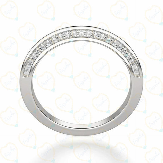 0.40 TCW Round Cut Eternity Lab Grown Diamond Ring for Women