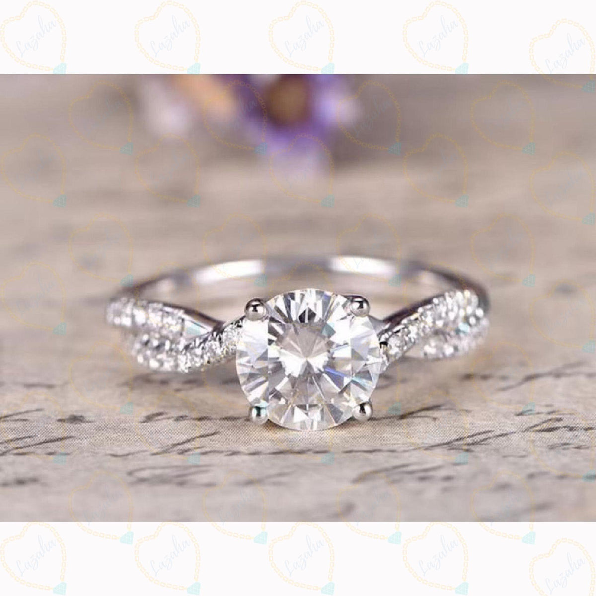 2.00 TCW Round Cut Twisted Lab Grown Diamond Ring for Women