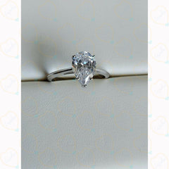 1.70 TCW Pear Cut Solitaire Lab Grown Diamond Ring for Women