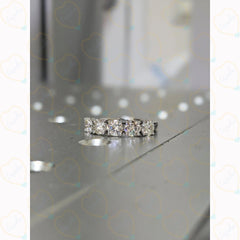 0.90 TCW Round Cut 5 Stone Lab Grown Diamond Ring for Women