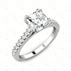 2.00 TCW Princess Cut Solitaire With Accents Lab Grown Diamond Ring for Women