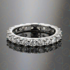 2.50 TCW Round Cut Eternity Lab Grown Diamond Ring for Women