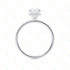 1.70 TCW Round Cut Hidden Halo Lab Grown Diamond Ring for Women