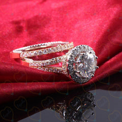 1.00 TCW Round Cut Bridal Set Lab Grown Diamond Ring for Women