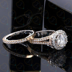 1.00 TCW Round Cut Bridal Set Lab Grown Diamond Ring for Women