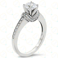 1.70 TCW Round Cut Bridal Set Lab Grown Diamond Ring for Women