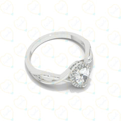 1.20 TCW Pear Cut Twisted Lab Grown Diamond Ring for Women